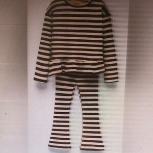 Striped Kids Pajamas - Black and White